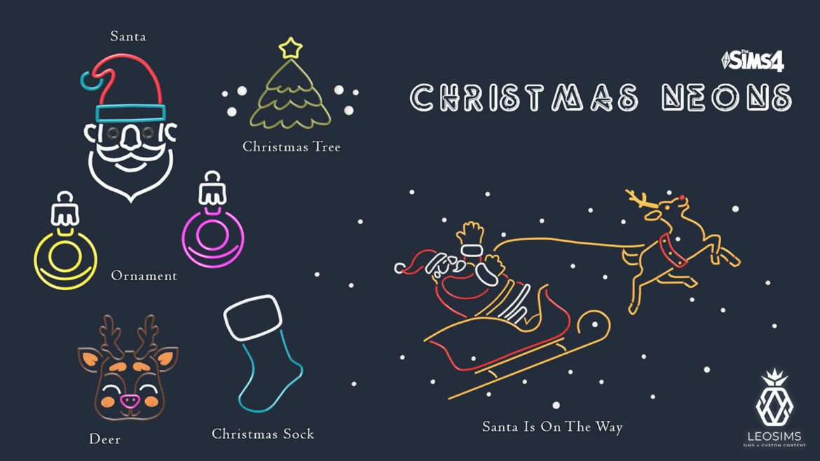 Sims 4 Christmas Neons at Leo Sims