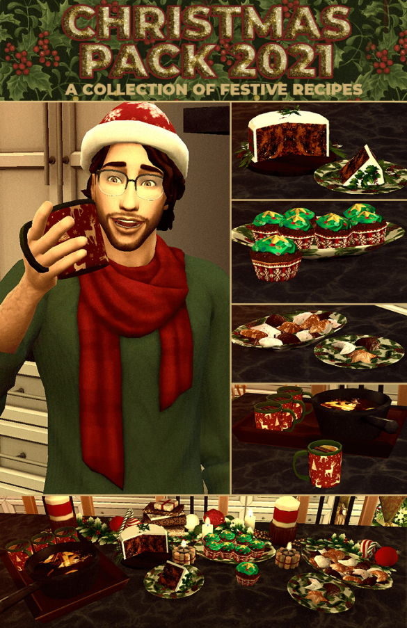 Sims 4 Christmas Pack 2021 – 4 New Custom Recipes