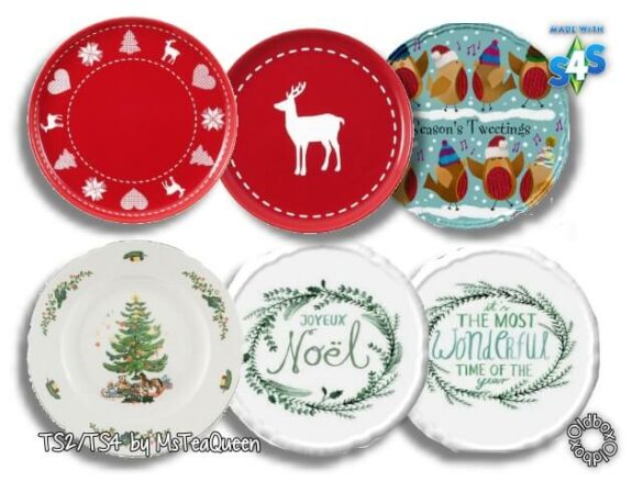 Sims 4 Christmas plates by Chalipo at All 4 Sims