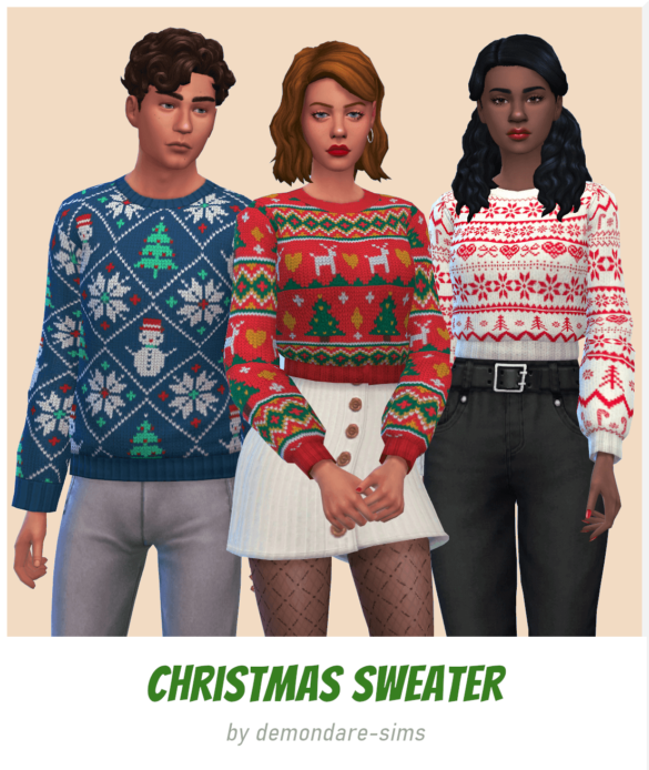 Sims 4 christmas sweater a cosy