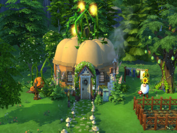 Sims 4 Cottage (Pumpkin Witch) by susancho93 at TSR
