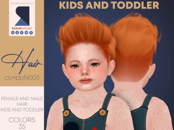 Sims 4 CU+PU HAIR N003