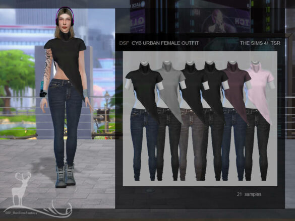 CYB URBAN FEMALE OUTFIT by DanSimsFantasy