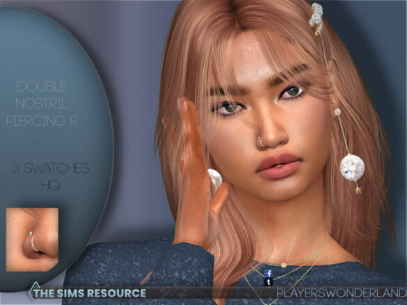 Double Nostril Piercing R by PlayersWonderland