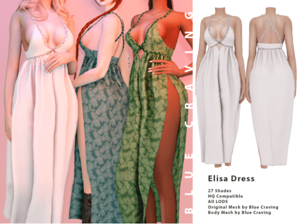 Sims 4 Elisa Dress – Blue Craving