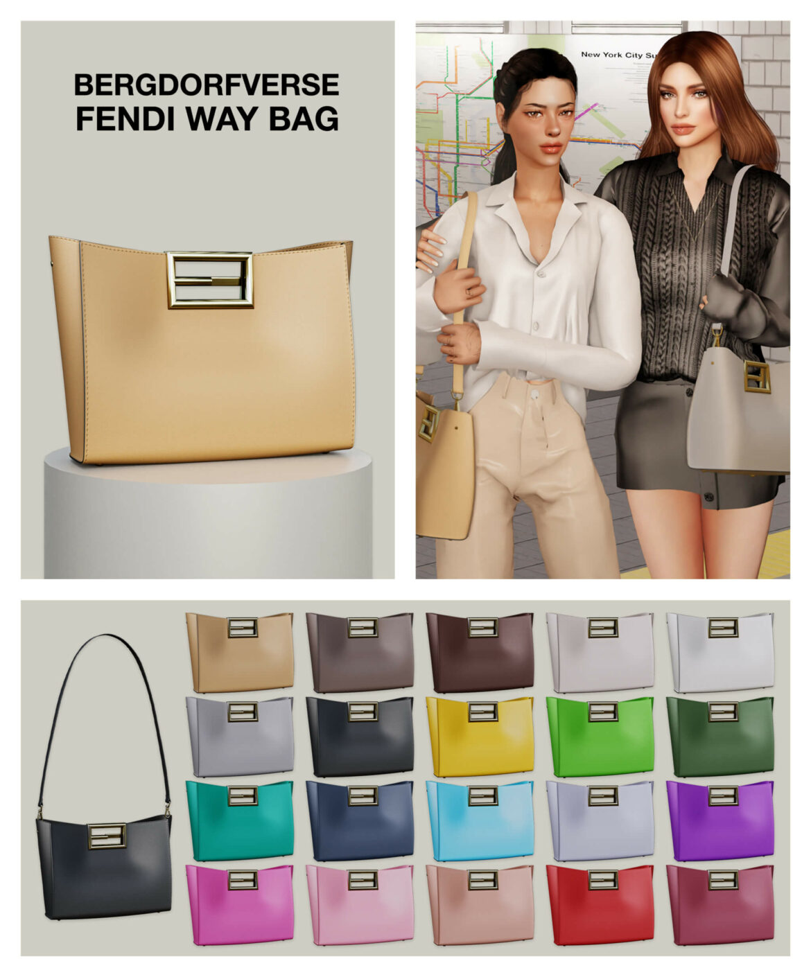Sims 4 fendi way bag