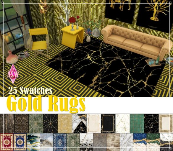 Sims 4 gold rugs part 1 mesh by ea recolors