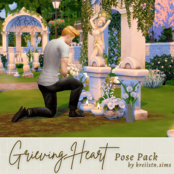 Sims 4 grieving heart pose pack