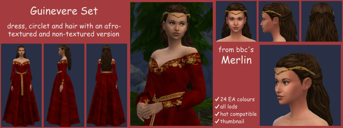 Sims 4 guineveres queen set from merlin