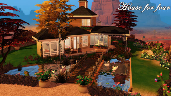 Sims 4 house for four lot size 30×20 cost 54066 lot