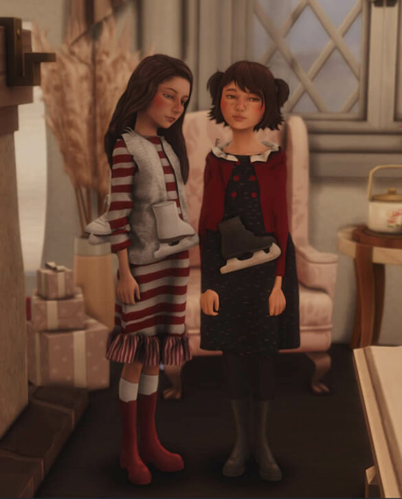 Sims 4 kids winter lookbook stella dress ruperto