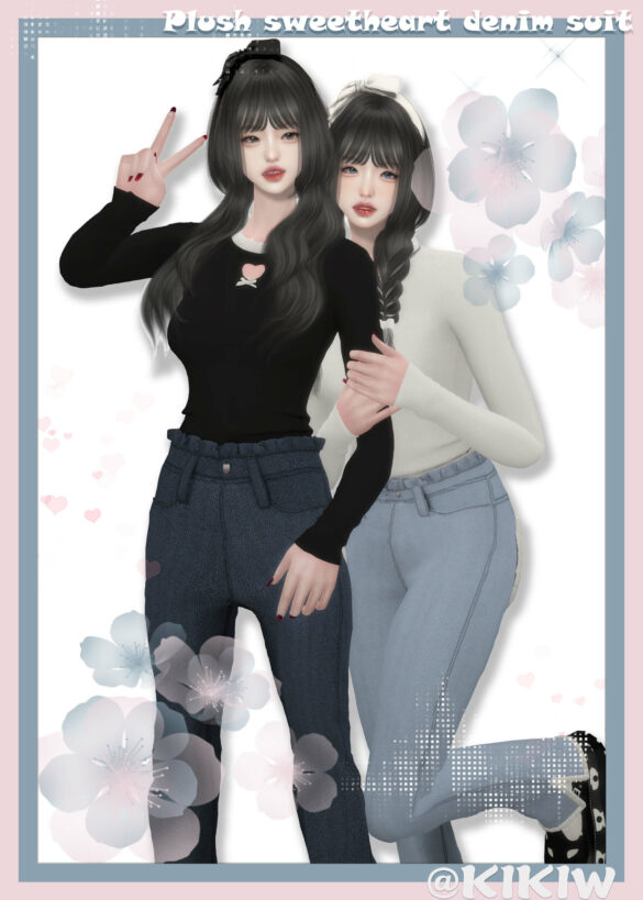 Sims 4 kikiwplush sweetheart denim suit new mesh 20