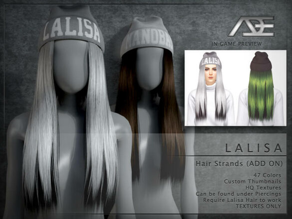 Sims 4 Lalisa Hair Strands by Ade_Darma