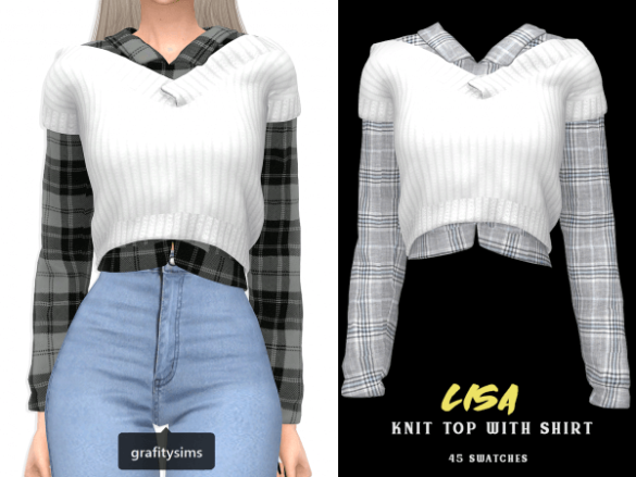 Sims 4 Lisa Knit Top with Shirt