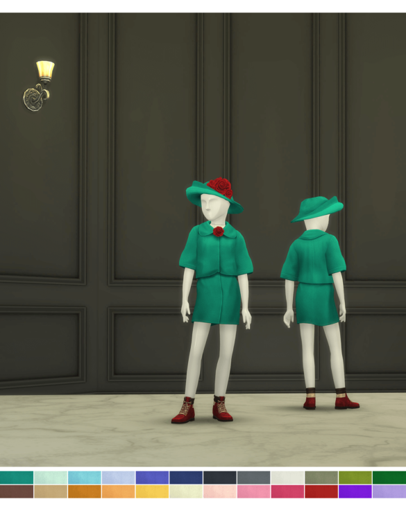 Sims 4 little lady of dress hat 24 color