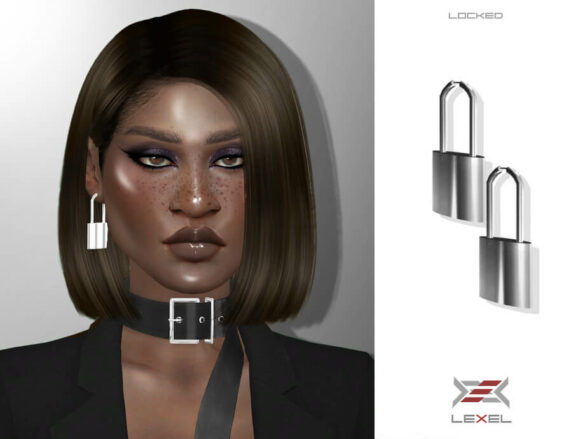 Sims 4 Locked Earrings by LEXEL_s at TSR