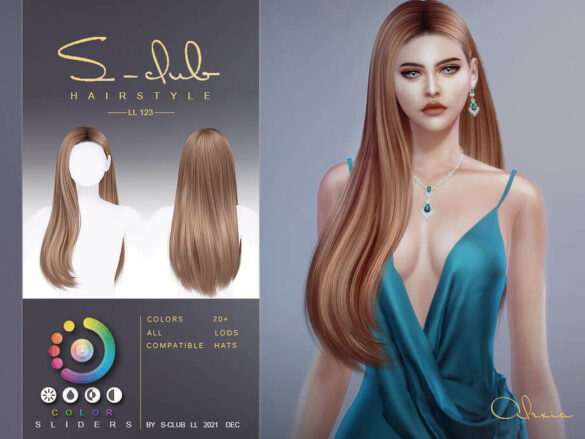 Sims 4 Long hairstyle(Alexia) by S-Club at TSR