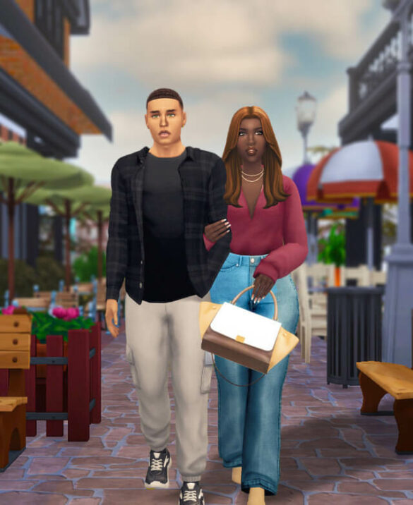 Sims 4 lookbook using arethabee november collection