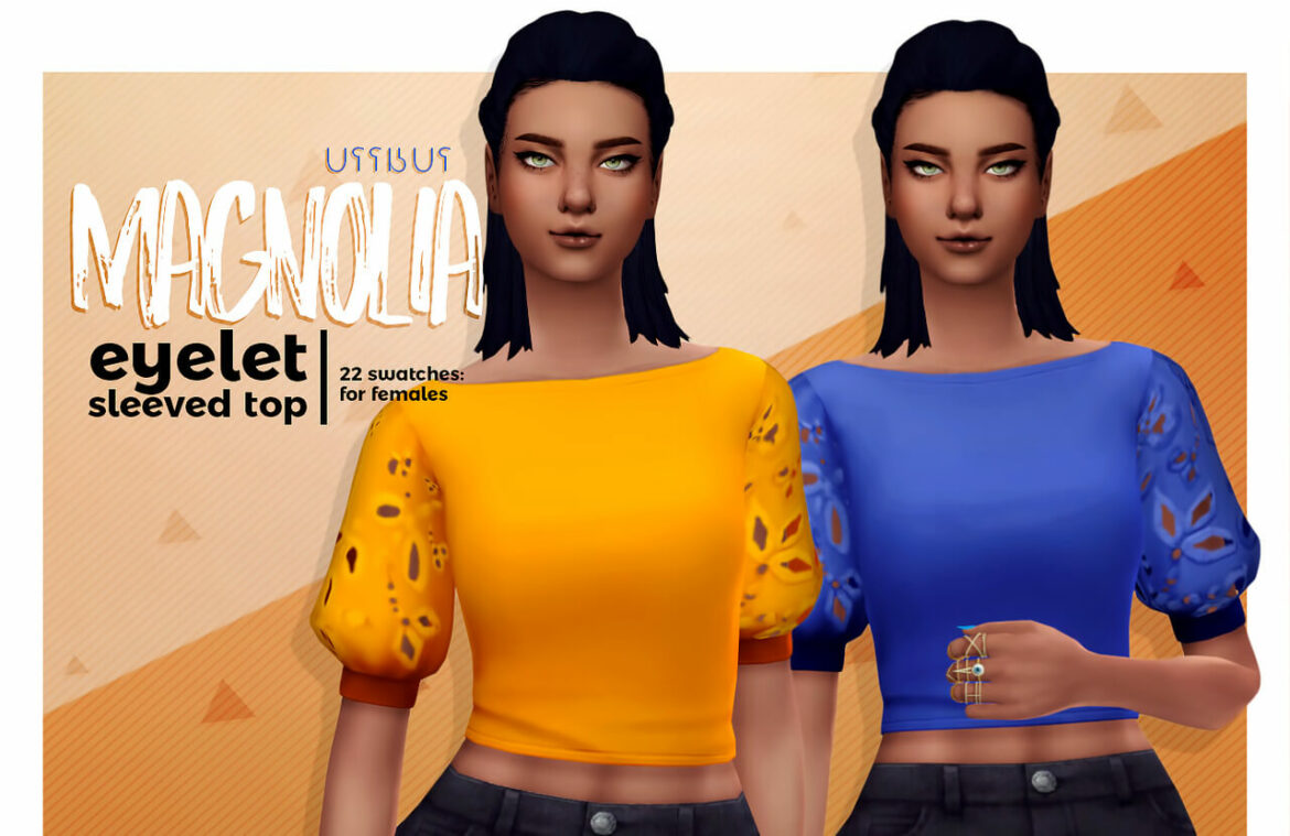 Sims 4 magnolia eyelet sleeved top