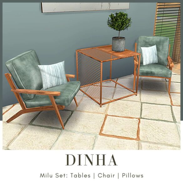 Milu Set: Tables | Chair | Pillows at Dinha Gamer