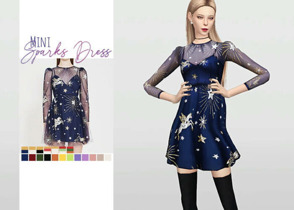 Sims 4 Mini Sparks Dress at Waekey