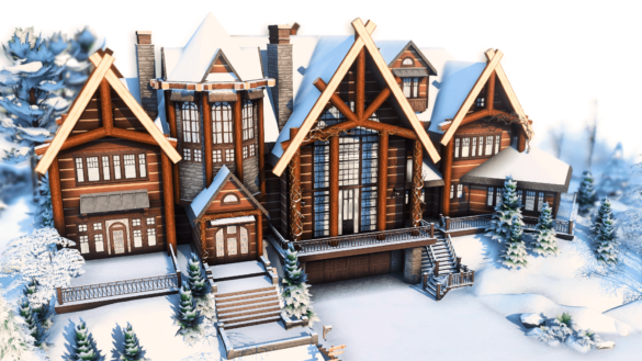 Sims 4 NO CC – Mountain Log Cabin