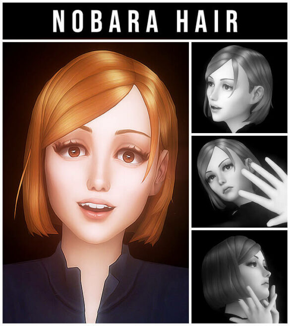 Sims 4 nobara hair based on kugisaki nobara