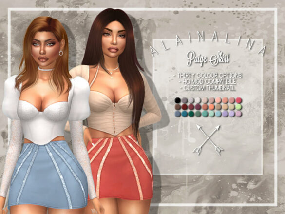 Sims 4 paige skirt high waisted glitter embellished