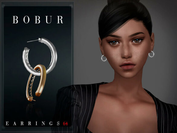 Sims 4 Pearl hoop earrings by Bobur3 at TSR
