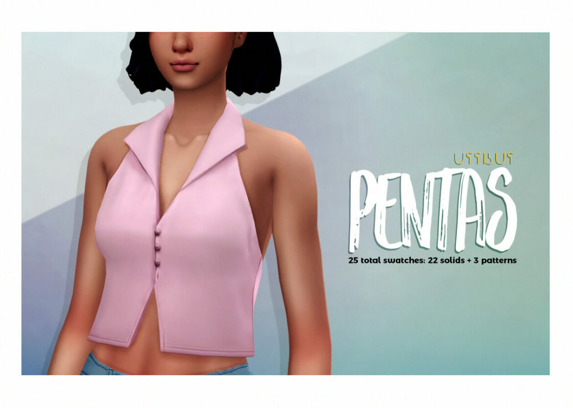 Sims 4 pentas buttoned crop