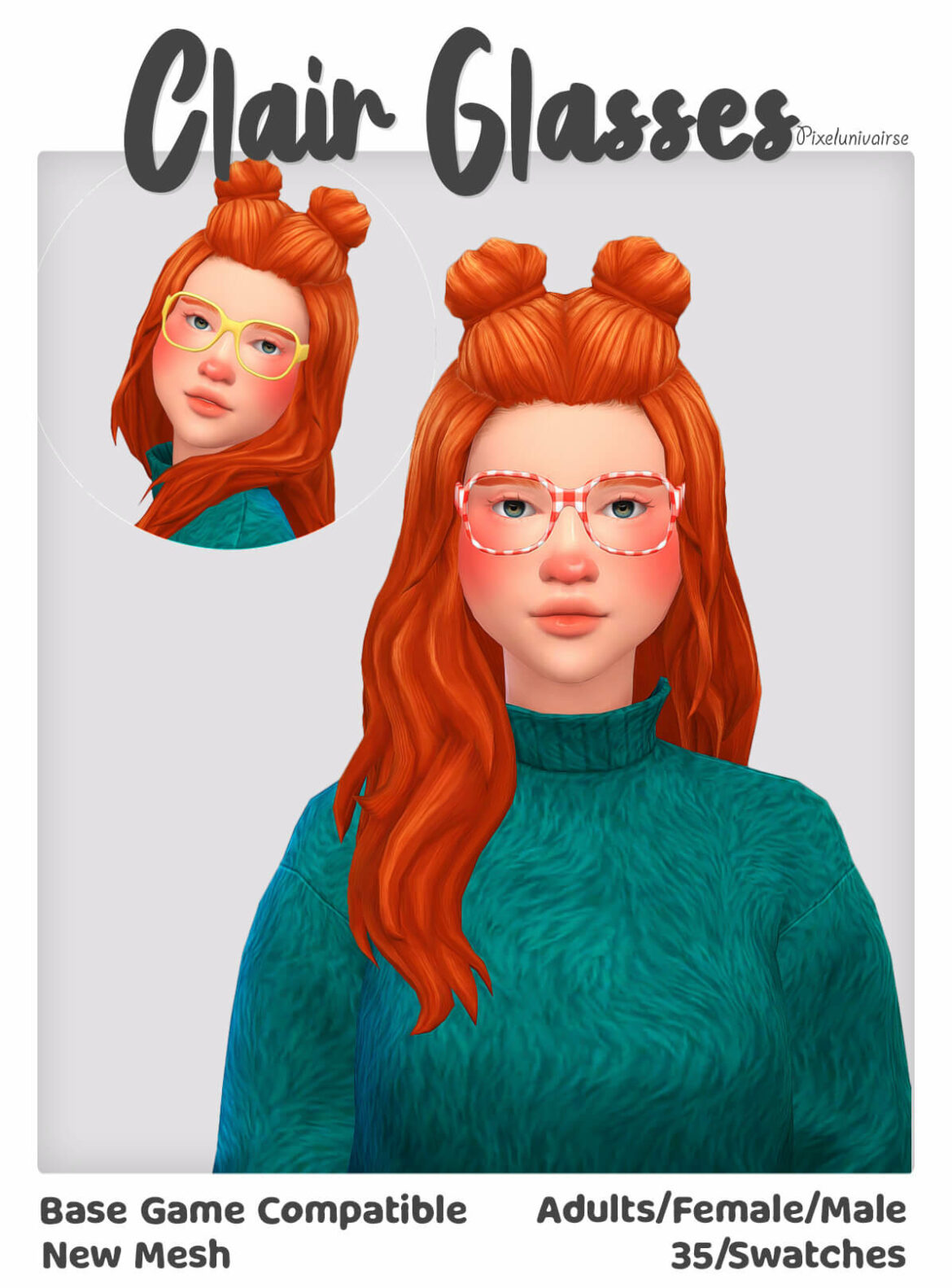 Sims 4 pixelunivairse Clair Glasses