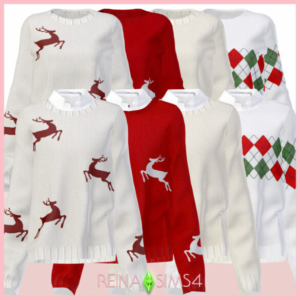 Sims 4 reinats4winter sweater couple look