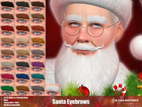 Sims 4 Santa Eyebrows by MSQSIMS at TSR