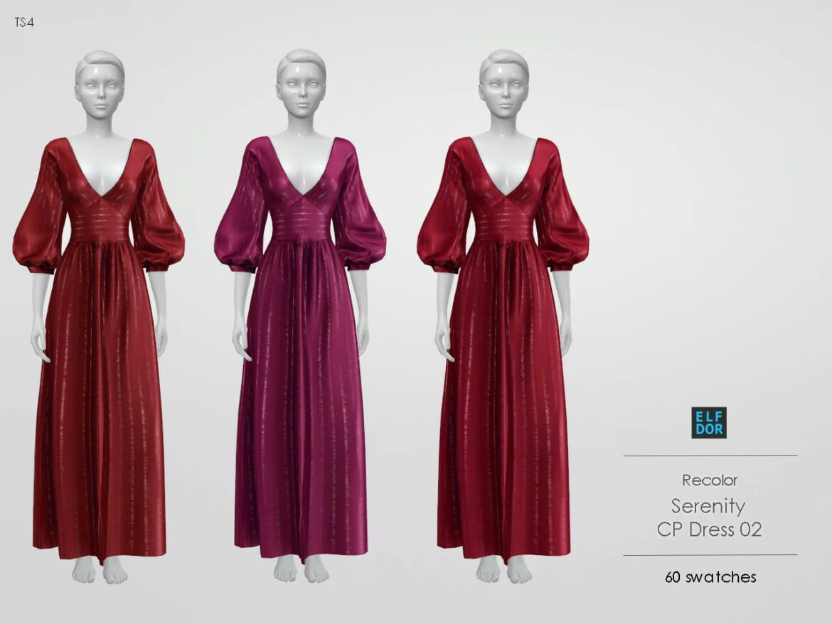 Sims 4 serenity cc cp dress 02 rc 60 swatches
