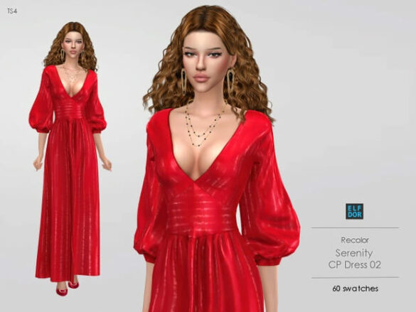 Sims 4 Serenity CP Dress 02 RC at Elfdor Sims