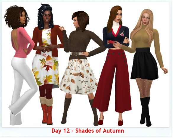 Sims 4 Shades of autumn set at Sims4Sue - The Sims Game