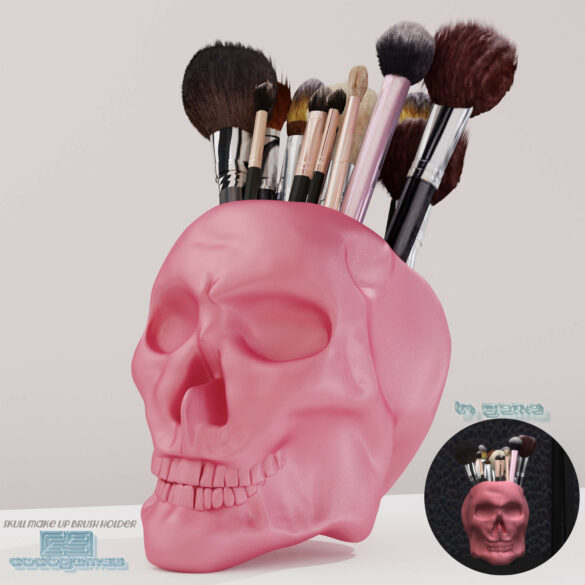Sims 4 skull make up brush holder decor available