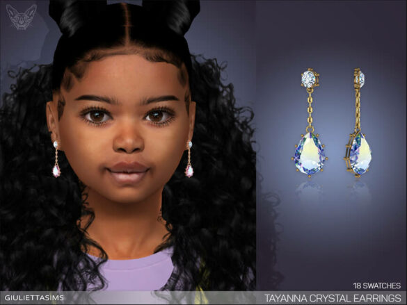 Tayanna Crystal Earrings For Kids by feyona