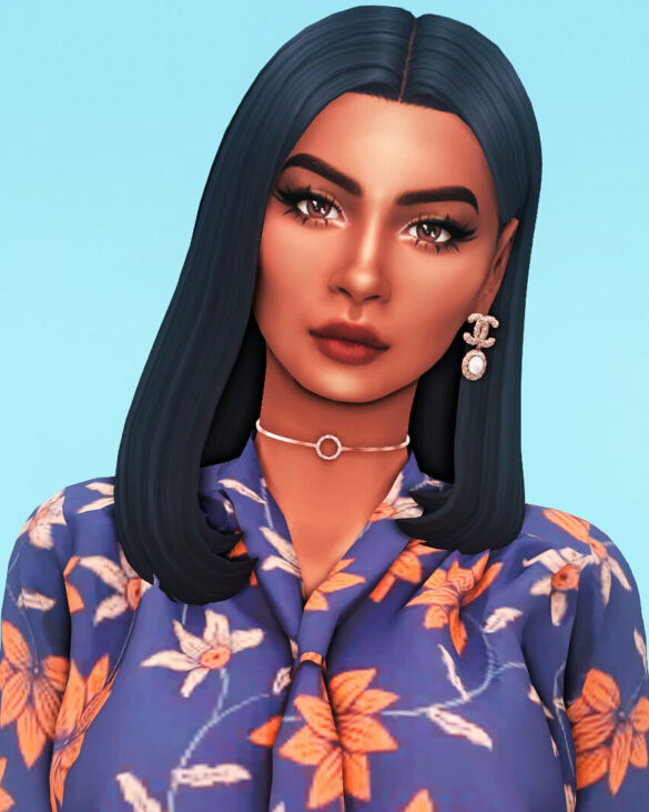Sims 4 lookbook casual black hair cas