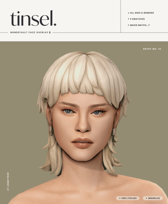 Sims 4 tinsel nondefault face overlay