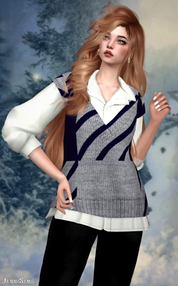 Sims 4 TOP sweater vest at Jenni Sims