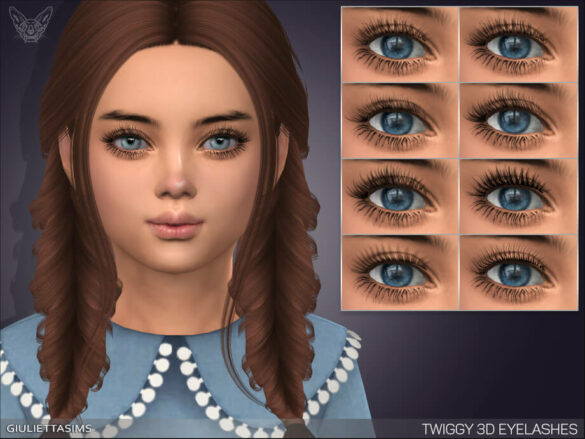 Sims 4 Twiggy 3D Eyelashes For Kids by feyona at TSR
