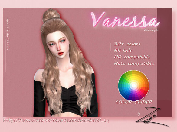 Sims 4 Vanessa Hairstyle by _zy at TSR