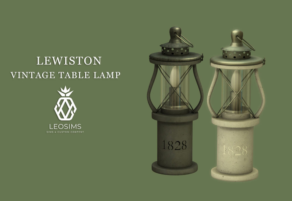Sims 4 Vintage Table Lamp at Leo Sims