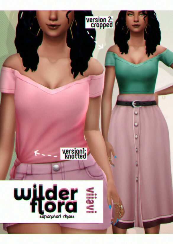 Sims 4 wilder flora separated wildflower dress 2 tops