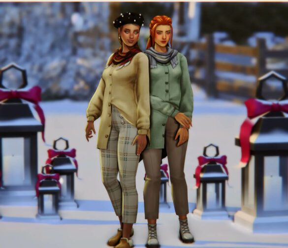winterberry holiday set cardigan pants and scarf