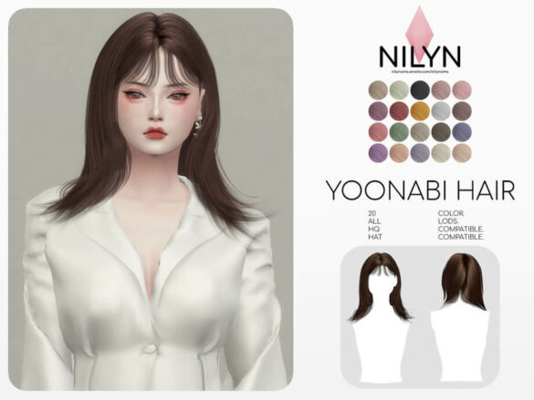 Sims 4 YOONABI HAIR by Nilyn