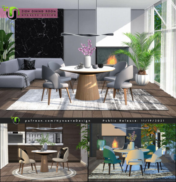 Sims 4 zion dining room this mid century modern dining