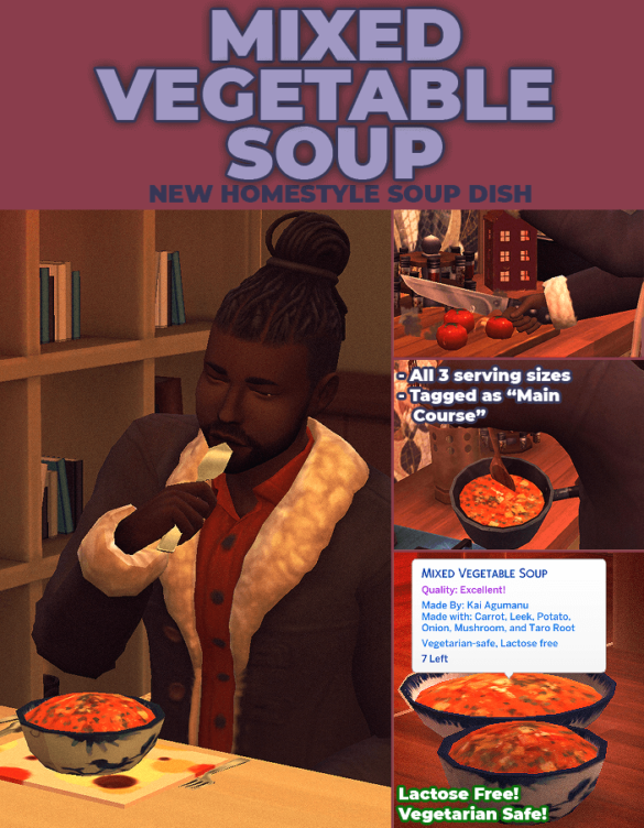 Sims 4 Mixed Vegetable Soup – New Custom Recipe