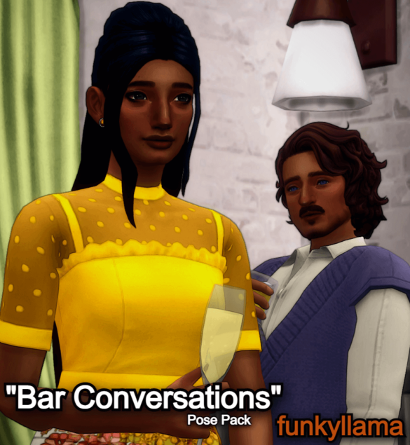 The Sims 4 bar conversations pose pack 4 poses 2 sims
